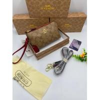 ราคา กระเป๋าคล้องมือ มีสายสะพายข้างสามารถปรับได้รุ่นสองซิปสองช่อง ขนาด 8 นิ้วสามารถใส่โทรศัพท์ได้ด้วยมีพร้อมส่ (25424750734)