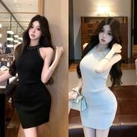 ราคา V583 ชุดมินิเดรส ทรงรัดรูปผ้าไหมพรม เรียบหรู ผ้านุ่มนิ่ม มินิมอลสไตล์ดูแพงมาก (25187005400)