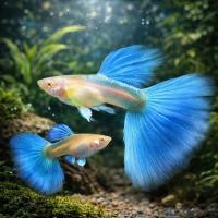 ราคา แถมอาหาร ปลาหางนกยูง บลูเทล อัลบิโน่บลูเทล ปลาสวยงาม เลี้ยงง่าย เลี้ยงรวมได้ Fish Albino Full Red Guppy (126579222975)
