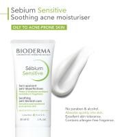 ราคา Bioderma Sebium Sensitive Soothing Acne Moisturiser Acne Prone Skin 30ml (25687590850)