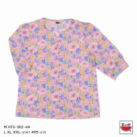 ราคา เสื้อแตงโม SUIKA คอจีนแหวก กระดุมหน้า แขนสามส่วน ลายดอกไม้ M VF3 182 (26278842951)
