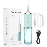 ราคา 2025 Portable Water Flosser Oral Irrigator Cordless IPX7 Waterproof Dental Jet Teeth Cleaner w 4 Tips USB Rechargeable (24598498197)