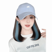 ราคา LAOO ชิ้นเดียว หมวกเบสบอลพร้อมวิก ไฮไลท์สีน้ำเงิน บ๊อบ แฮร์ ยาว ผมหยักศก แฟชั่น ระบายอากาศได้ดี วิกผมหมวกปรับได้ ผู้หญิง (126226455301)