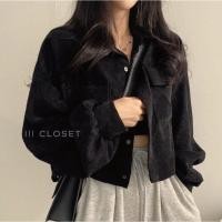 ราคา เสื้อครอป III Freesize III LF002 เสื้อครอป คอปก แขนยาว กระดุมหน้า ดีไซน์แขนพอง แต่งกระเป๋าคู่ ผ้าลูกฟูก ใส่สบาย (16482426016)
