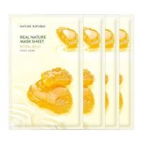 ราคา Nature Republic REAL NATURE ROYAL JELLY MASK SHEET 23mlX4 แผ่นมาส์คหน้าใสชุ่มชื่นตึงกระชับย้อนวัยผิวหน้าจากเกาหลีสูตรสารสกัดนมผึ้งป่าเข้มข้น แพ็ค4แผ่น (618614826)