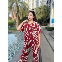 ราคา พร้อมส่ง ชุดเซ็ท2ชิ้นผู้หญิง ชุดเซตสาวอวบ เสื้อแขนสั้น กางเกงขายาว (21931215955)