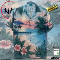 ราคา เสื้อฮาวาย ชายหาดชบา A1552 ผ้าไหมอิตาลีแท้ (25753164747)