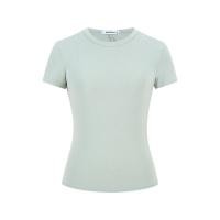 ราคา Moses Queen Queen Of Mercy คอกลมพื้นฐานลำลองแขนสั้นอารมณ์อเนกประสงค์ขี้เกียจหวานเสื้อยืดกระชับแน่นฤดูร้อนสีทึบเสื้อบาง 63147 (24705436773)