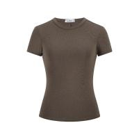 ราคา Moses Queen Queen Of Mercy คอกลมพื้นฐานลำลองแขนสั้นอารมณ์อเนกประสงค์ขี้เกียจหวานเสื้อยืดกระชับแน่นฤดูร้อนสีทึบเสื้อบาง 63147 (24705436769)