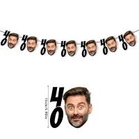 ราคา 8pcs Custom 30th 40th 50th 60th 70th Birthday Face Photo Banner Personalized Happy Birthday Hanging Banner Adult Birthday Favors (24562237629)