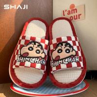 ราคา SHAJI รองเท้าแตะใส่ในบ้านลายครายอนชินจัง ผ้าฝ้ายลินิน (26415049377)