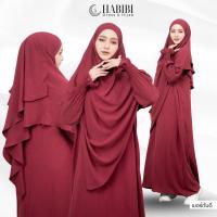 ราคา ชุดเดรสพร้อม ผ้าคลุม แยกชิ้นได้ ผ้าสลาฟ ไม่ต้องรีด ใส่ออกงานอิสลาม สวยแบบผู้ดีมีเทสIN28 วาริสมุสลิม (24968874248)