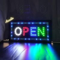 ราคา ป้ายไฟสำเร็จรูป รุ่น OPEN ขละสี ป้ายไฟLED ตกแต่งร้านค้า ขนาด48X25X2ซม มีบริการรับทำป้ายไฟ LED (24428133677)