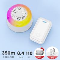 ราคา กริ่งประตูไร้สายกันน้ำ ระยะ 300 เมตร ปลั๊กแบบ US มีเสียงเพลงและเสียงกริ่งสำหรับบ้าน (25764431224)