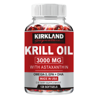 ราคา KIRKLAND Krill Oil Capsules 3000mg 120 Softgels ด้วยโอเมก้า 3 และแอสตาแซนธิน EPA และ DHA (25241571721)