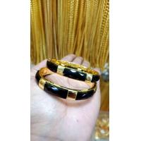 ราคา กำไลทองชุบฝังพลอยนิลดำ (24485716369)