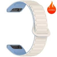 ราคา สายนาฬิกาซิลิโคนแม่เหล็ก Quickfit 20 22 26 มม สำหรับ Garmin Fenix 8 7X 7 7S Fenix 5X 5S Plus 3HR สายรัด 20 มม 22 มม 26 มม QuickFit (25366380300)