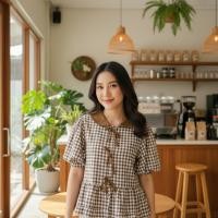 ราคา เสื้อเชิ้ตแขนสั้นลายสก๊อต แขนตุ๊กตาเอวสม๊อค แต่งโบว์แต่งสายผูก สาวอวบใส่ได้สบาย อกได้ถึง52นิ้ว งานไทยพร้อมส่งจากกทม เสื้อเบลาส์แขนสั้นไม่ซ้ำใคร (26397408126)