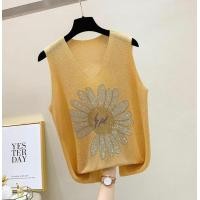 ราคา เสื้อแขนกุดไหมพรม คอวี แต่งลายดอกไม้ปักตรงกลาง ผ้าวิ้งๆเล่นแสง ใส่แล้วไม่คันผ้านิ่มใส่สบายสไตล์อเนกประสงค์จัดส่งจากกทม (24620177645)