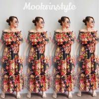 ราคา mookrinstyle เดรสปาดไหล่ลายดอก งานสวยมาก นางแบบถ่ายจากงานขาย เดรสยาว เดรสวินเทจ เดรสสีสดใส เดรสเกาะอก vintage dress (21944809555)