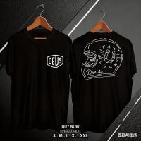 ราคา เสื้อยืดพิมพ์ลายหมวกกันน็อค Deus Ex Machina Fast Luck เท่เหมาะกับสายมอเตอร์ไซค์ (25538832039)