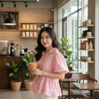 ราคา เสื้อเชิ้ตแขนสั้นลายสก๊อต แขนตุ๊กตาเอวสม๊อค แต่งโบว์แต่งสายผูก สาวอวบใส่ได้สบาย อกได้ถึง52นิ้ว งานไทยพร้อมส่งจากกทม เสื้อเบลาส์แขนสั้นไม่ซ้ำใคร (26397408137)