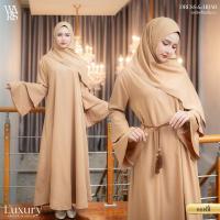 ราคา เดรสพร้อมฮิญาบ มีเชือกผูกเอว ชุดเดรสอิสลาม ใส่ออกงานสวยมาก เพิ่มความหรูด้วยเพชร IN49วาริสมุสลิม (26298410940)