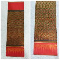 ราคา ผ้าถุงไหมมัดหมี่ ซิ่นตีนแดง ผ้าไหมสังเคราะห์ทอลาย ขนาด 2 หลา No 3 ผ้ารับไหว้ งานแต่ง ของฝากผู้ใหญ่ สีสวยงาม (24485351947)