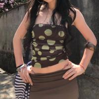 ราคา Spice girl เสื้อเกาะอก จุดสีเขียว กระโปรงสั้นสีน้ำตาล ผ้าตาข่าย น่ารักสดใส สีสดใส ใส่สบาย แฟชั่นผู้หญิง ออลแมตช์ (24964944539)