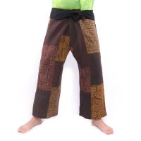 ราคา กางเกงเลผ้าตัดต่อ กางเกงเลผ้าพื้นเมือง กางเกงขาก๋วย Size M (20792350202)