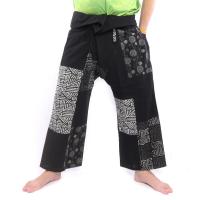 ราคา กางเกงเลผ้าตัดต่อ กางเกงเลผ้าพื้นเมือง กางเกงขาก๋วย Size M (20792350200)