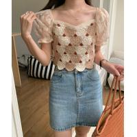 ราคา Mai Lang เสื้อถักไหมพรมแขนสั้น แขนตุ๊กตาผ้าลูกไม้ ทรงครอป ถักลายหัวใจ สีสันน่ารักพาสเทลๆ มีสีฟ้า น้ำตาล เขียว น่ารักสไตล์เกาหลี ดีไซน์สวย ทันสมัย (24493724534)