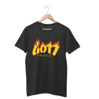 ราคา GOT7 Flame T shirt เสื้อยืดลายไฟ GOT7 เสื้อยืดผ้า Cotton 100 ไม่หด ไม่ย้วย (14797859133)