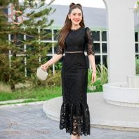 ราคา Dress Iris เดรสลูกไม้ยาว ทรงเรียบหรู ดีไซน์กระโปรงหางปลา สวยดูดี เดรสออกงาน งานบุญ งานแต่ง พร้อมส่ง S M L XL (126268501167)