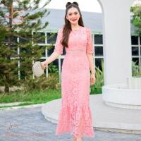 ราคา Dress Iris เดรสลูกไม้ยาว ทรงเรียบหรู ดีไซน์กระโปรงหางปลา สวยดูดี เดรสออกงาน งานบุญ งานแต่ง พร้อมส่ง S M L XL (126268501175)