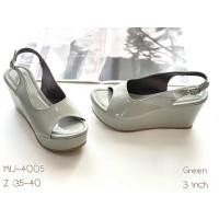 ราคา รองเท้าส้นสูง รองเท้าส้นเตารีด ส้นตึกรัดข้อกิ๊บเก๋ หนังแก้วรหัสสินค้า MU 4005 (21719101863)