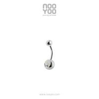 ราคา NooYoo จิวสะดือสำหรับผิวแพ้ง่าย Double Crystal Surgical Steel ขาว รุ้ง ฟ้า ชมพู (4083696607)