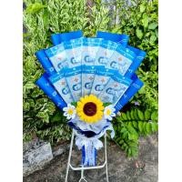 ราคา ช่อใส่ธนบัตร 10ใบ ช่อดอกไม้รับปริญญา ลูกค้านำไปใส่เงินเอง ช่อซองเปล่า ดอกไม้กำมะหยี่ ช่อเงิน (25220140490)