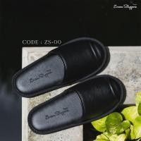 ราคา ZS 00 Zircon Slippers Black Leather Slippers สลิปเปอร์ หนังเทียม PU สีดำ พร้อมส่ง รองเท้าในบ้าน รองเท้าในห้องนอน รองเท้าโรงแรม รองเท้าสปา รองเท้าคลินิค (3871672559)