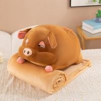 ราคา ลายน้องหมู ผ้าห่มในตัว ตุ๊กตาหมอน หมอนหมู ผ้าห่มขนแกะปาการัง ขนาดผ้าห่ม 100 150 Cm (24495859382)