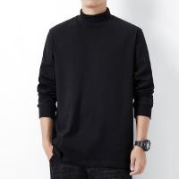 ราคา เสื้อยืดแขนยาวคอเต่าสีดำสำหรับผู้ชาย ทำจากฝ้ายบริสุทธิ์ (25745827341)
