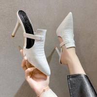 ราคา รองเท้าส้นสูงรูปทรงเข็มปลายแหลมแบบสวม (25976238518)