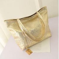 ราคา กระเป๋าสะพายไหล่สำหรับผู้หญิงลำลองแฟชั่นแบรนด์เนมกระเป๋าถือหนังจระเข้สีทองสีดำสีเงินกระเป๋าโท้ทใบใหญ่ของผู้หญิงหนัง PU ถุงกระเป๋าถือของผู้หญิง (23147934837)