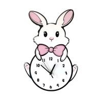 ราคา TIRRALIRRA ที่แขวนแขวน นาฬิกาแขวนผนังกระต่ายน้อยสีขาว ตกแต่งด้วยการตกแต่ง น่ารักน่ารักๆ นาฬิกาแขวนผนังดิจิตอล ตลกๆ เงียบไร้เสียง นาฬิกาแขวนผนังลายการ์ตูน ห้องนั่งเล่นในห้องนั่งเล่น (26055962651)