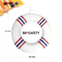 ราคา ห่วงชูชีพโฟมหุ้มผ้าดิบสีขาวคาดสีนํ้าเงินสลับแดง ลายธงชาติไทย ขนาด 24 นิ้ว พร้อมเชือกรอบวง (9789013253)