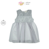 ราคา TinyBee เดรสเด็กผู้หญิง เดรสเจ้าหญิง Girl Toddler Mini Dress เดรสลูกไม้ เดรสกระโปรงตาข่าย สีเทา ชุดออกงานเด็ก อายุ 3 24 เดือน (24534237203)