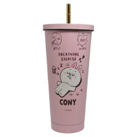 ราคา แก้วสเตนเลสเก็บ 750 มล แก้วน้ำ ลาย Line Friends มีให้เลือ 2 ลาย เหลืองBrown หมี ชมพู Cony กระต่าย (24918740606)