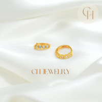 ราคา มาใหม่ JJ08 ห่วงพลอยนพเก้า12mm ต่างหูเพชรCZ ต่างหู ตุ้มหู ต่างหูหุ้มทอง ฟรีตลับทองทุกคู่ (24236876730)