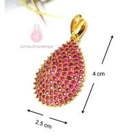 ราคา jewery33 K385 จี้พลอยทับทิมทรงหยดน้ำ (18174820517)
