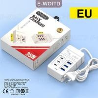ราคา JoyEase Shop ซื้อ 1 ชิ้นลด 10 บาท เครื่องชาร์จเร็ว35W 6พอร์ต3 USB 3 Type C อะแดปเตอร์ชาร์จไฟอเนกประสงค์สำหรับบ้านสำนักงานโรงเรียนในห้องเดินทาง (25941321706)